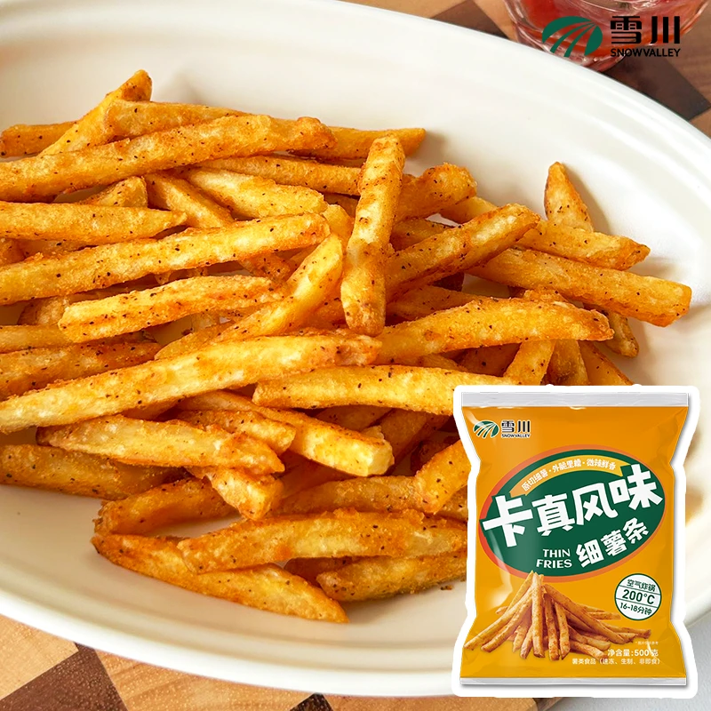 【卡真风味细薯条】冷冻薯条半成品卡真风味薯条空气炸锅薯条500g