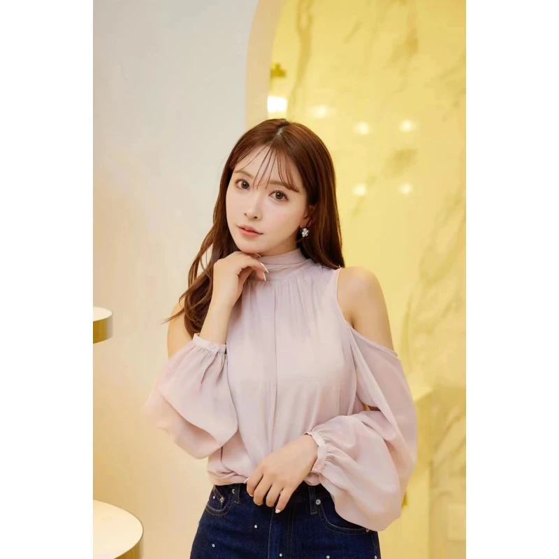 【MonTendre】春季新款M气质时尚纯色舒适轻薄露肩百搭财阀千金女装