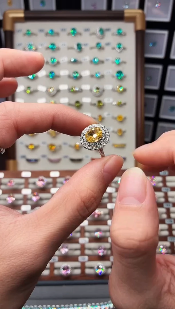 戒指彩色蓝宝石银S925镶嵌1888