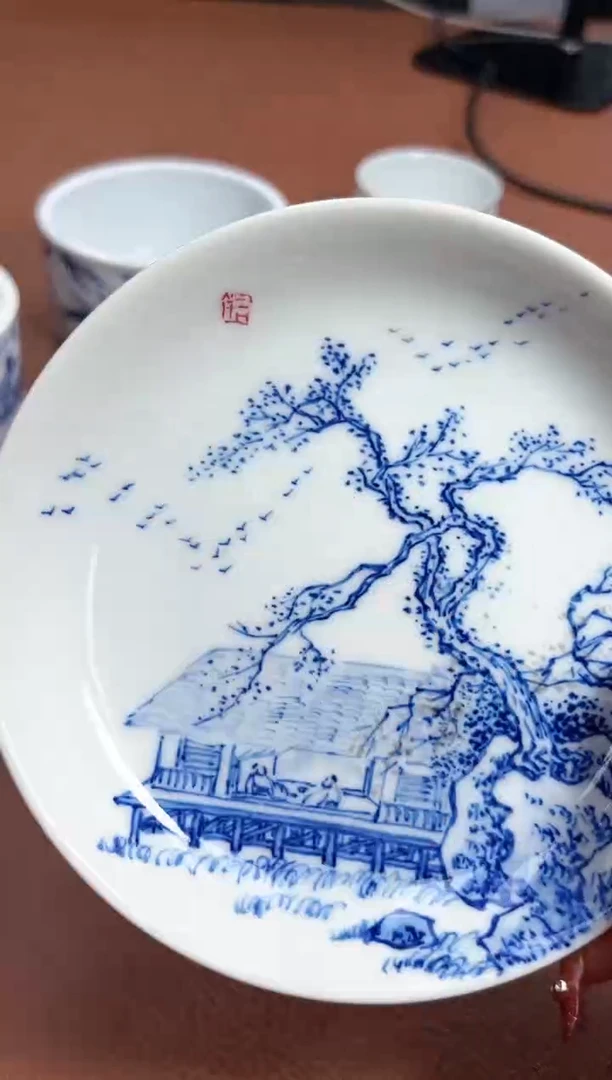 【闪购商品】瓷器壶承TC30353树木人物