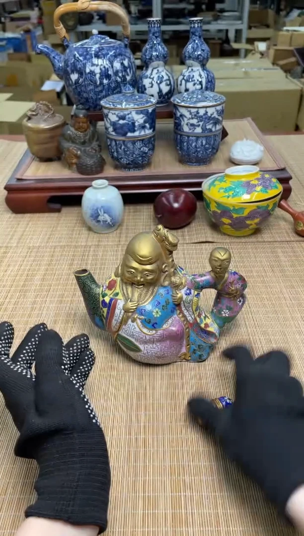 104号掐丝珐琅酒壶中古物品谨慎参拍直播链接