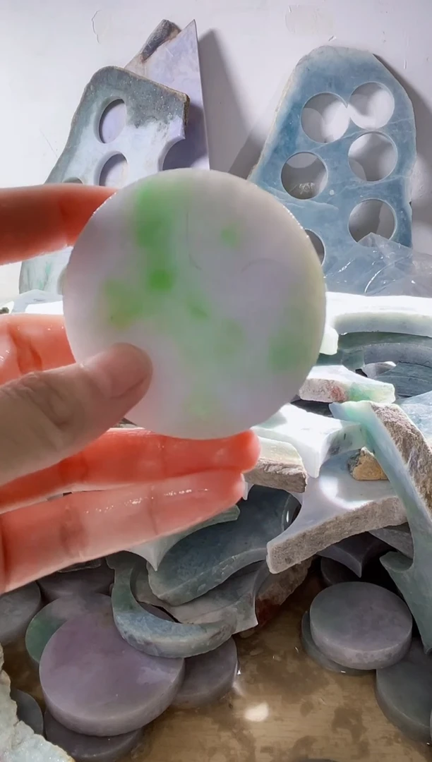 翡翠裸石缅甸翡翠A货柠6389