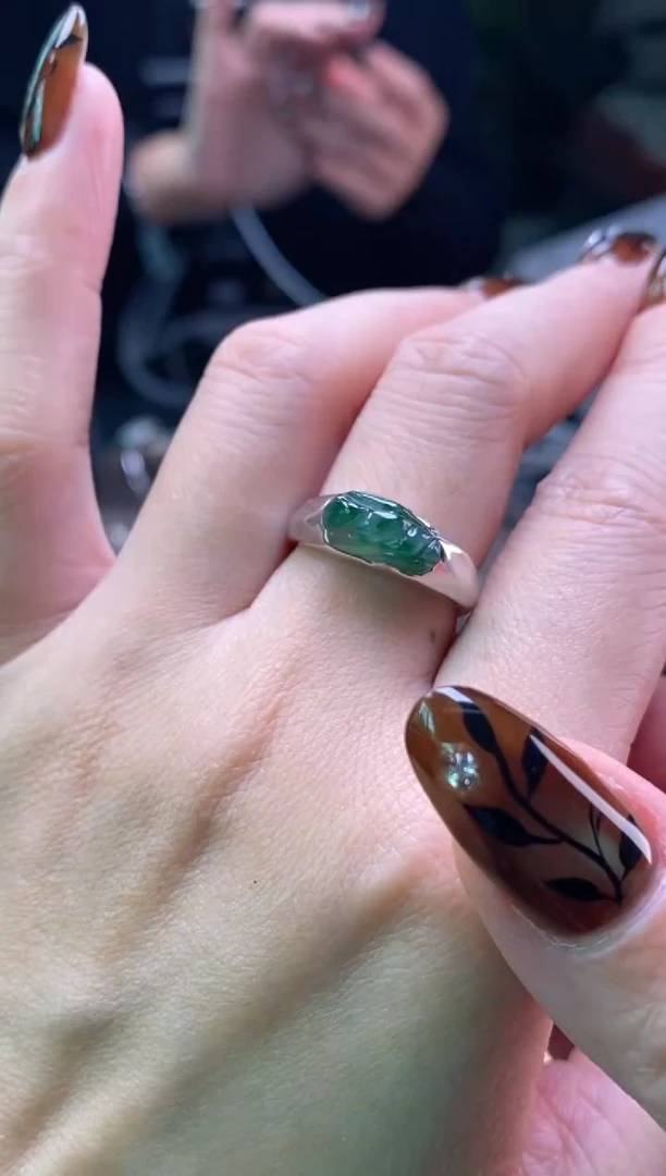 颈饰银S925镶嵌翡翠净货19644