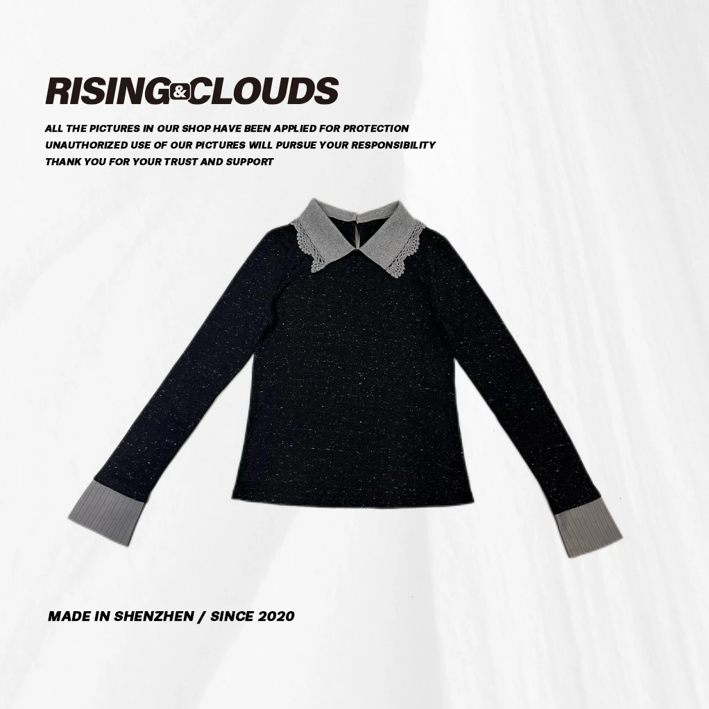 RISING&CLOUDS【小云姐】深圳南油翻领拼接领小上衣010017