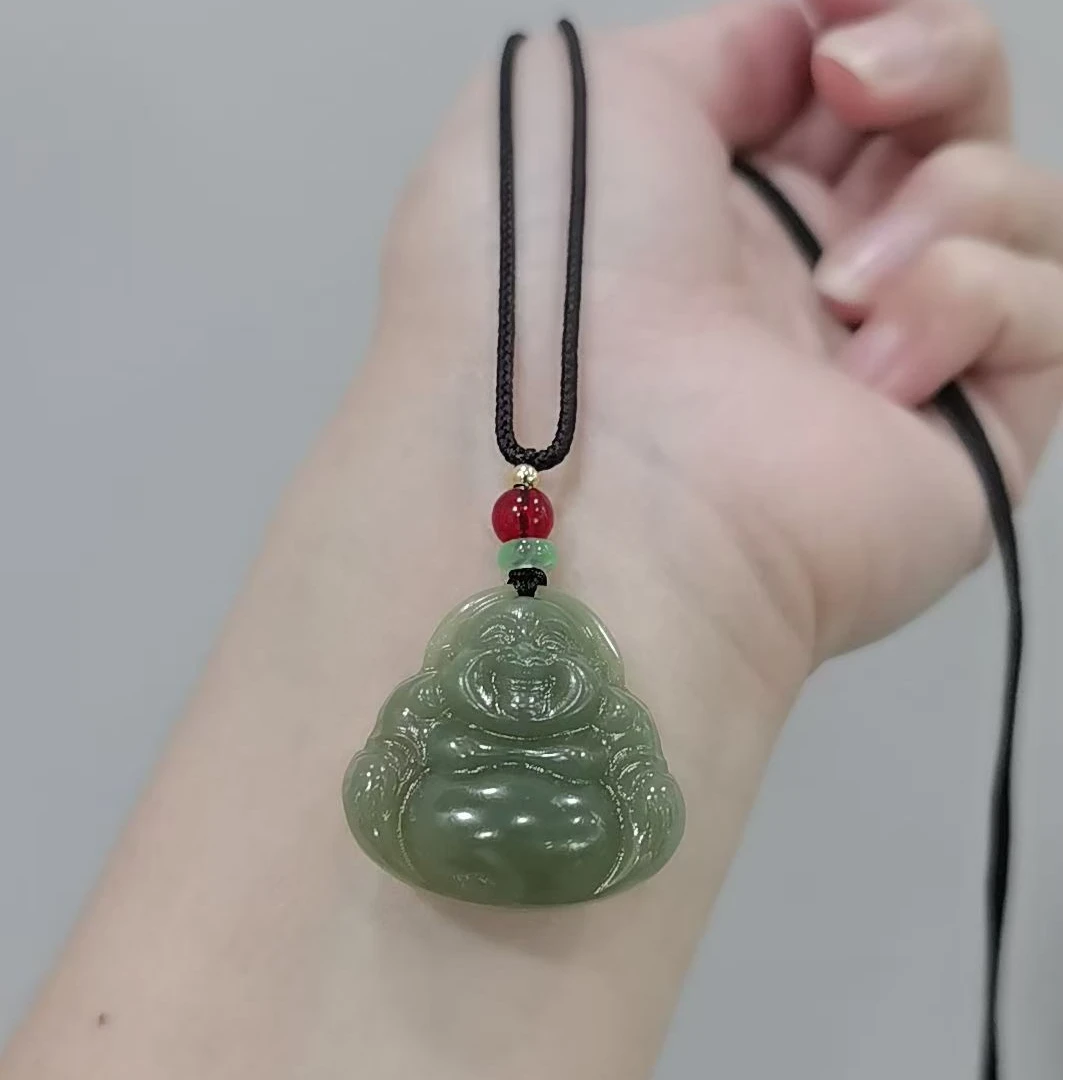 非金属棉绳项链 【贺筱姐】晴水双面雕佛公吊坠项链XL089款多样性发