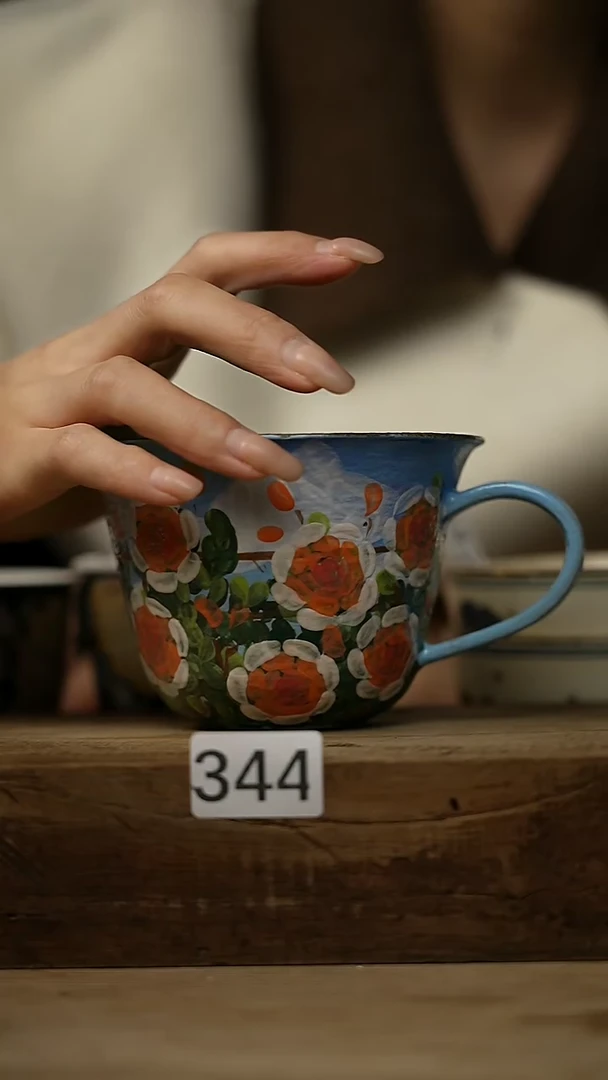 【闪购商品】瓷片油画风·彩绘·设计师石一款 咖啡杯