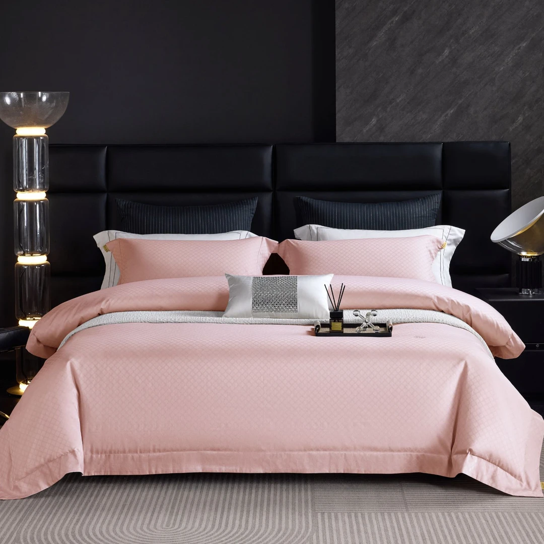 [明超家纺]露西-100%棉高支高密色织提花轻奢床单款四件套