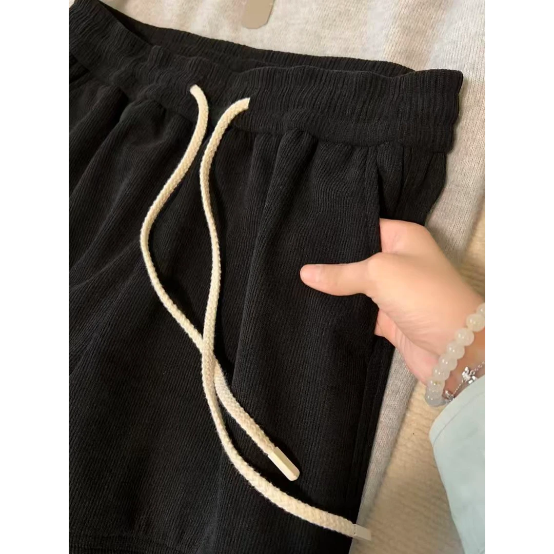 加绒加厚灯芯绒休闲直筒裤男冬季新款潮流宽松百搭加绒显瘦裤子