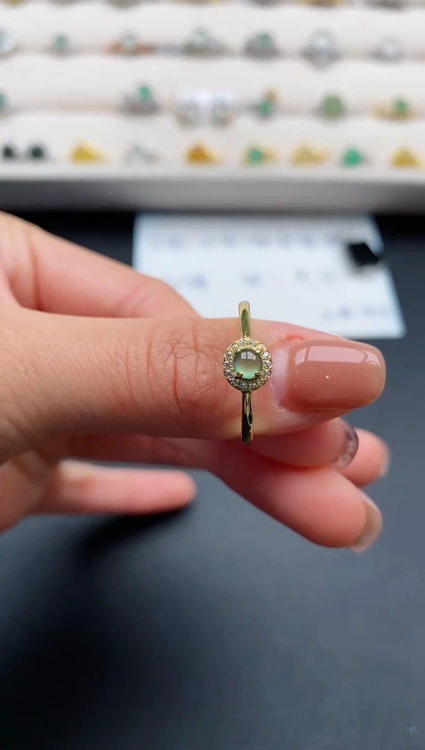 银S925镶嵌戒指翡翠1111111111+4