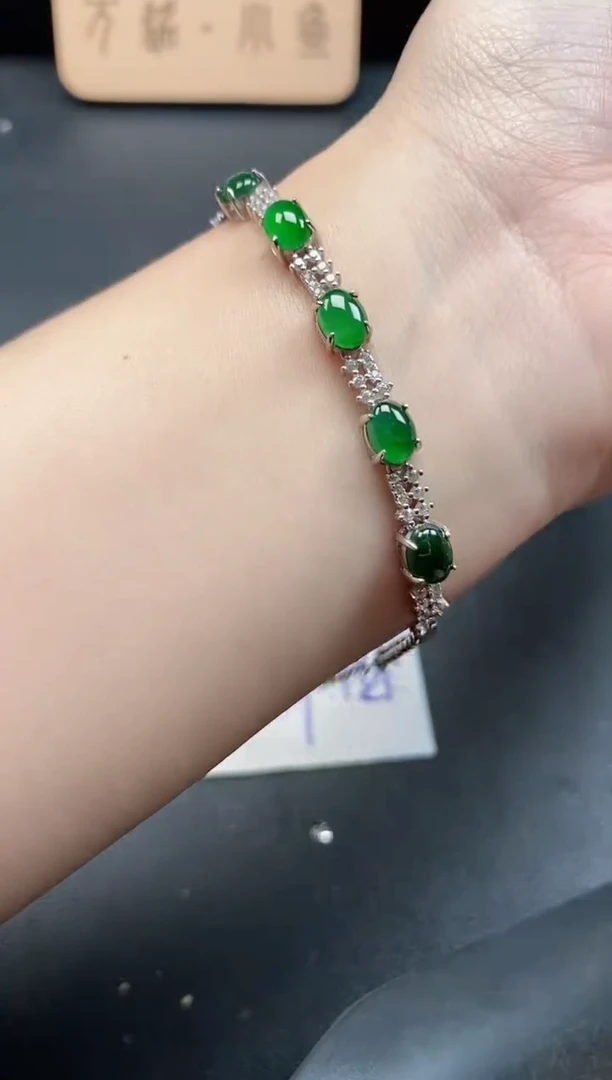 银S925镶嵌戒指翡翠5115-3