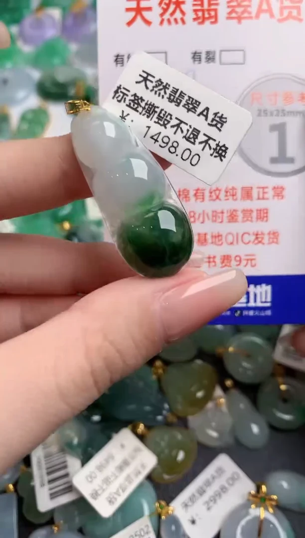 翡翠18K金镶嵌颈饰0883322619