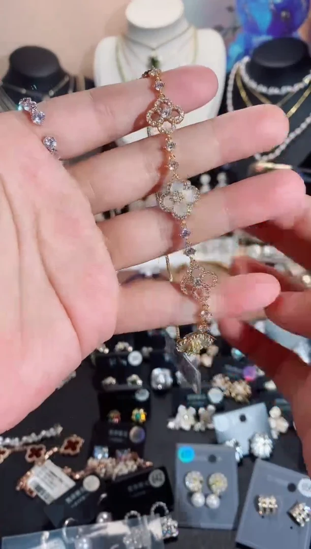 铜合金无925银手链7493