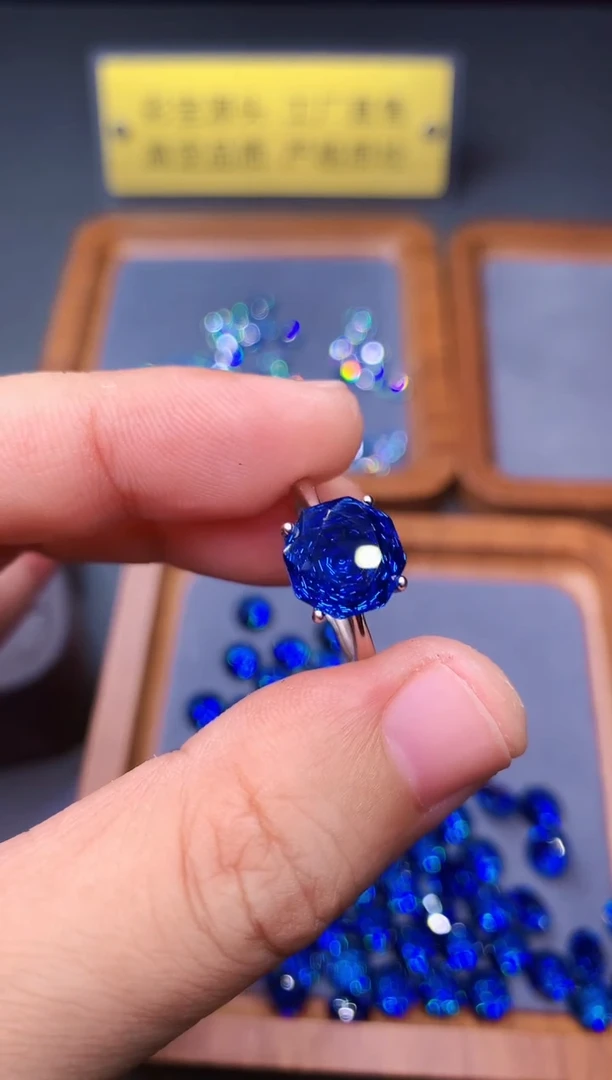 托帕石戒指银S925镶嵌........