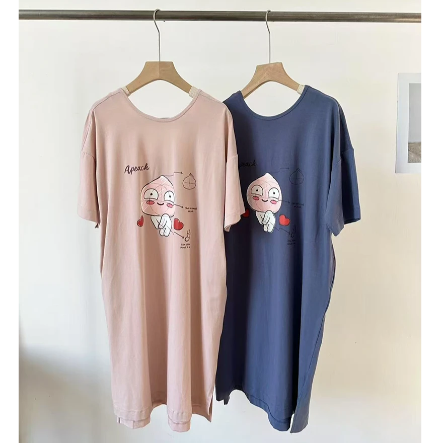 宝丫轻奢  T女式时尚休闲可爱卡通圆领家居服短袖睡裙K2845