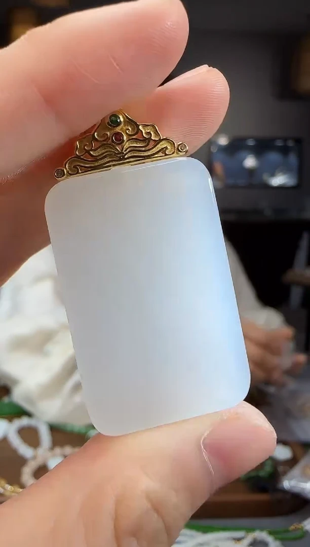 和田玉银S925镶嵌吊坠(不含链)11