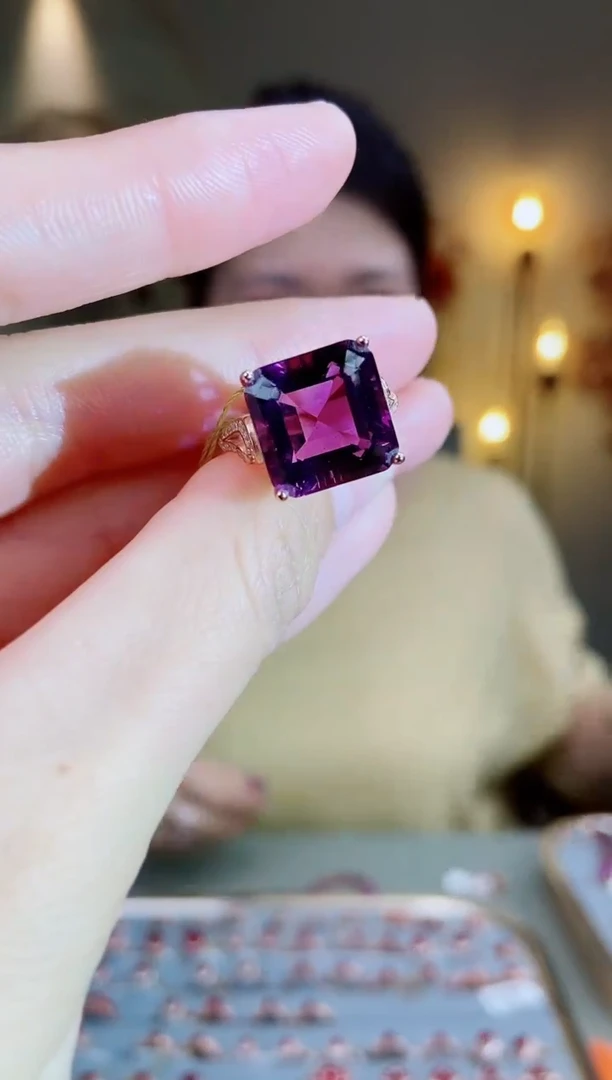 银S925镶嵌戒指水晶手饰