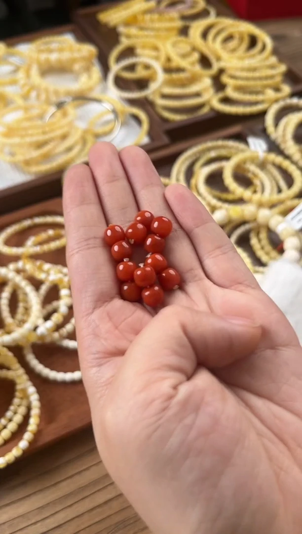 【闪购商品】南红玛瑙对珠未镶嵌对珠6多样性发一对