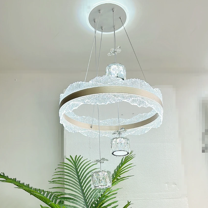 高端餐吊灯卧室灯饭厅灯新款房间灯现代简约大气圆形护眼水晶吊灯