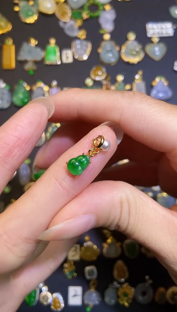 翡翠银S925镶嵌吊坠(不含链)1