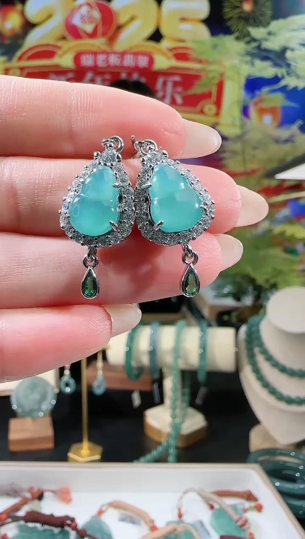 【闪购商品】翡翠耳饰合金葫芦耳饰多样性发一