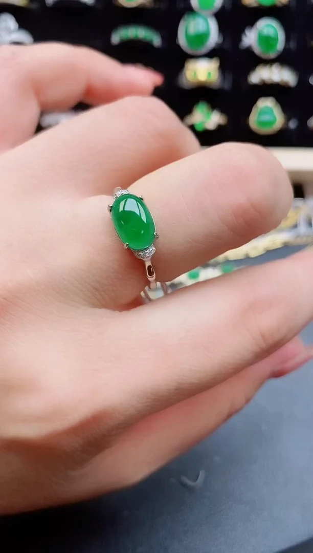 【闪购商品】翡翠戒指银S925镶嵌12121