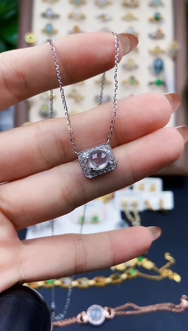 颈饰银S925镶嵌翡翠2