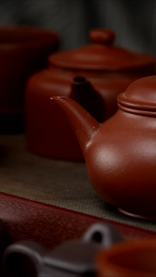 茶壶紫砂9*9红降坡秋水