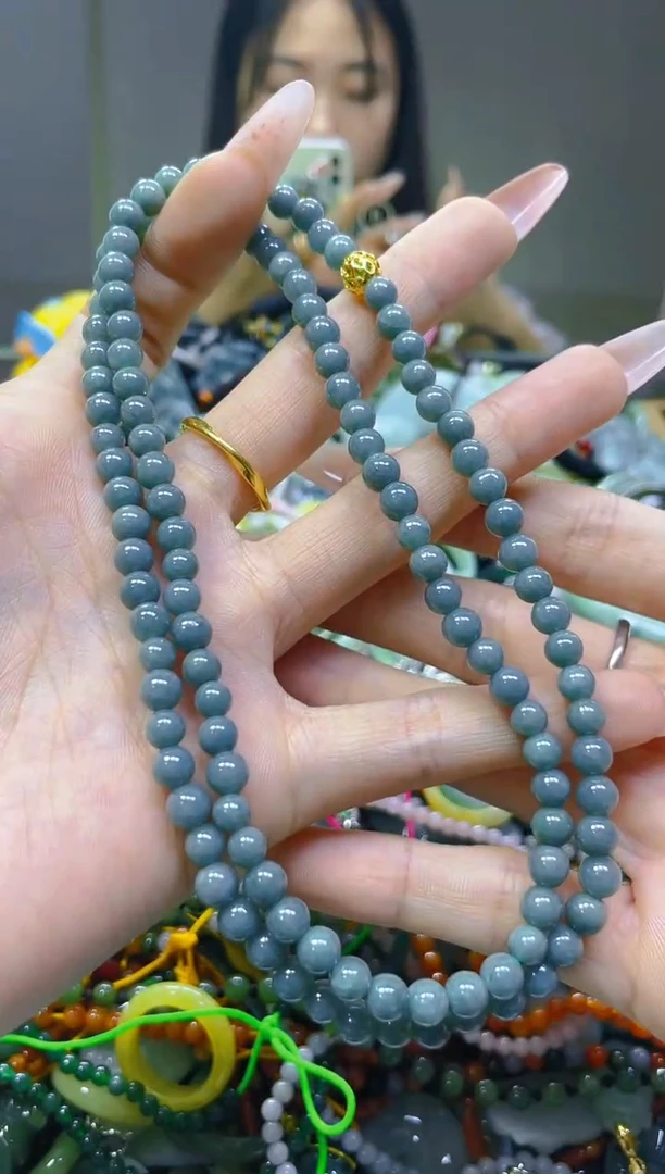 翡翠未镶嵌颈饰5MM/N/翡翠A货一图一物