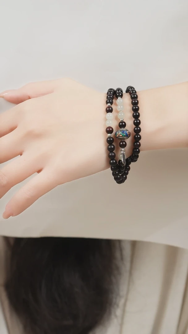 手串檀香紫檀（小叶紫檀）未镶嵌三圈小叶紫檀