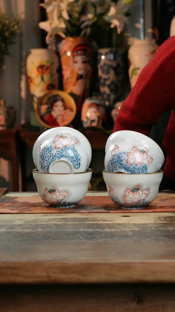 【闪购商品】瓷片景德镇纯手工釉下彩精品餐具