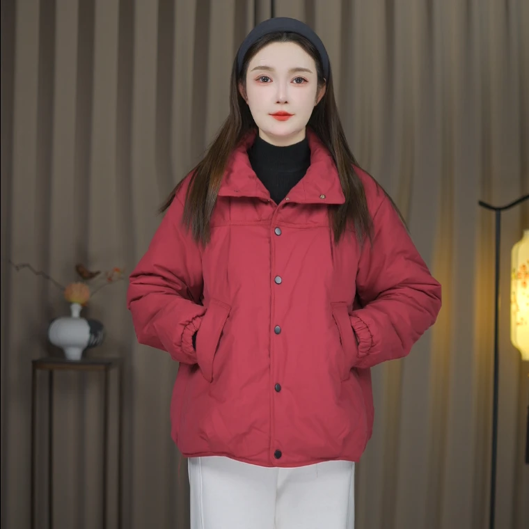 2025秋冬季新款宽松显瘦百搭短款棉服女时尚休闲加厚保暖棉衣外套