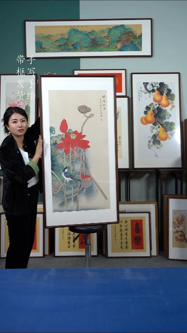 国画73  荷花 65*125