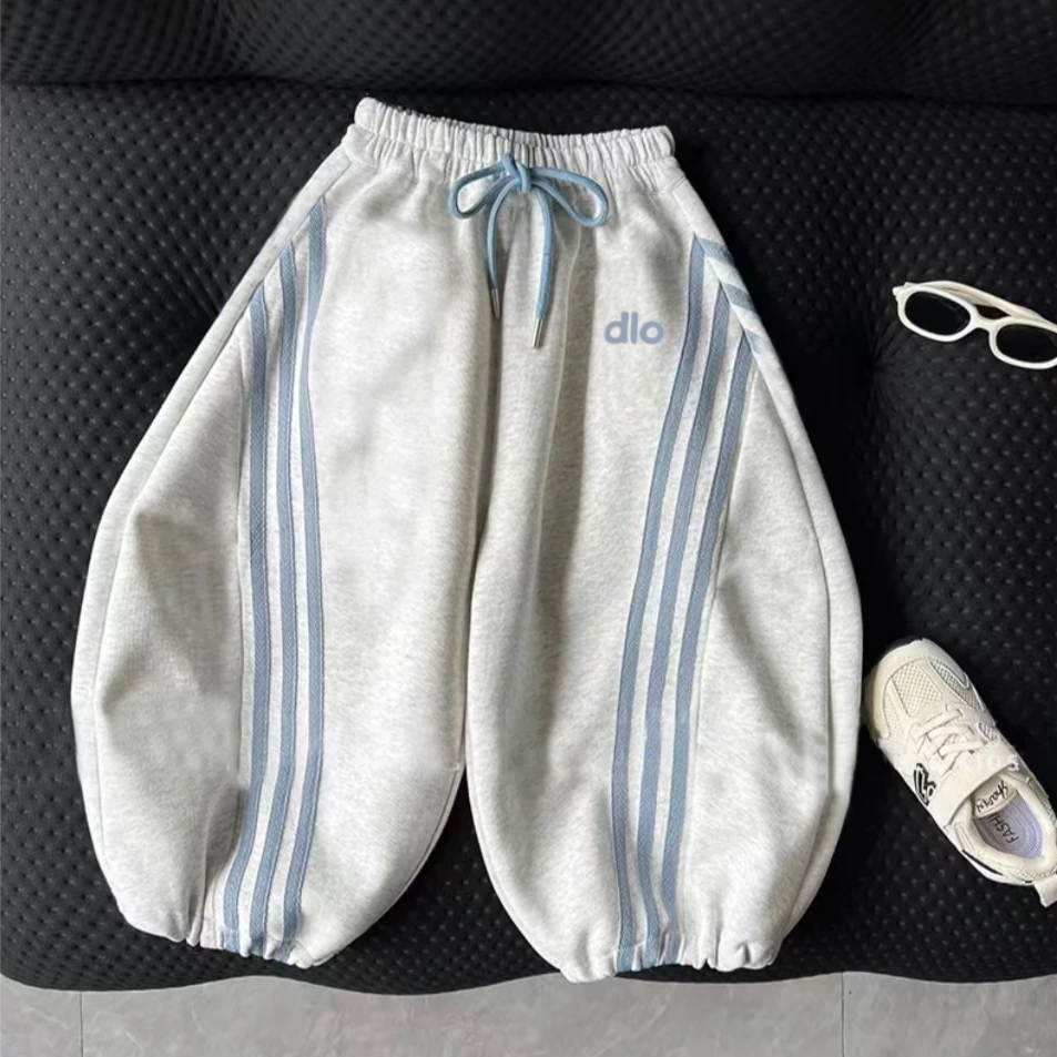 【秋上新】男女宝同款新款刺绣卫裤秋季中大童韩版宽松休闲卫裤k54