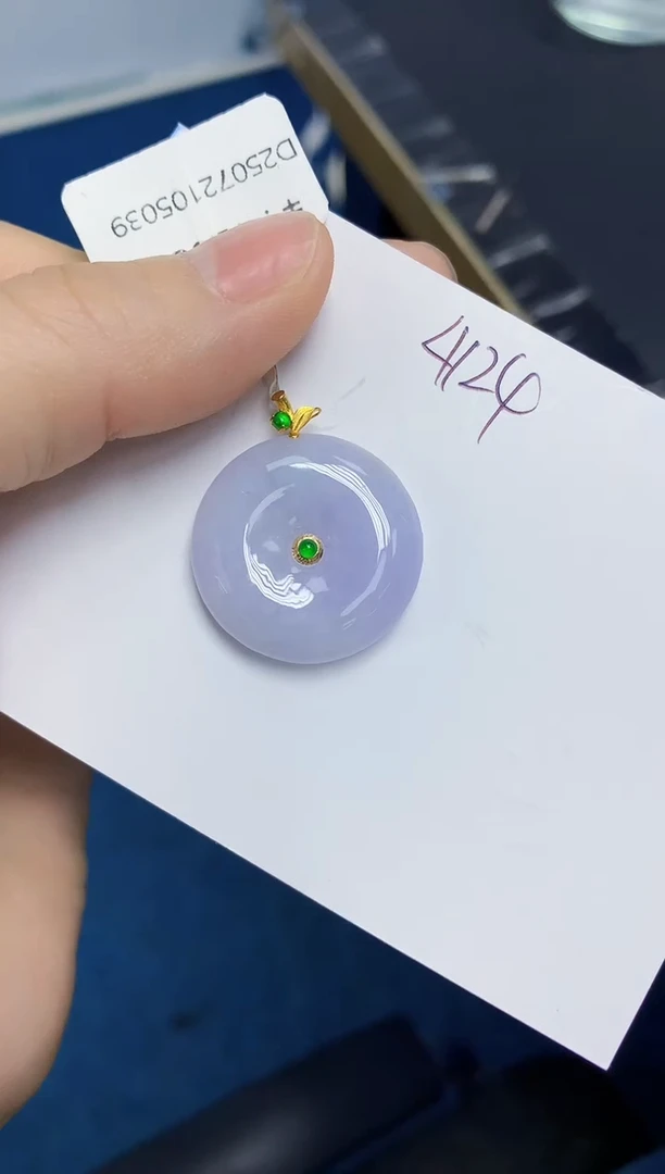 翡翠18K金镶嵌颈饰天然缅甸翡翠A货翡翠百元以上9元证书费自理