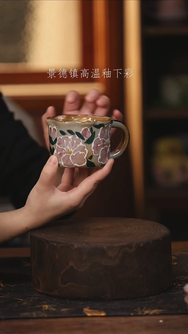 陶瓷景德镇高温釉下手绘陶瓷@L702@