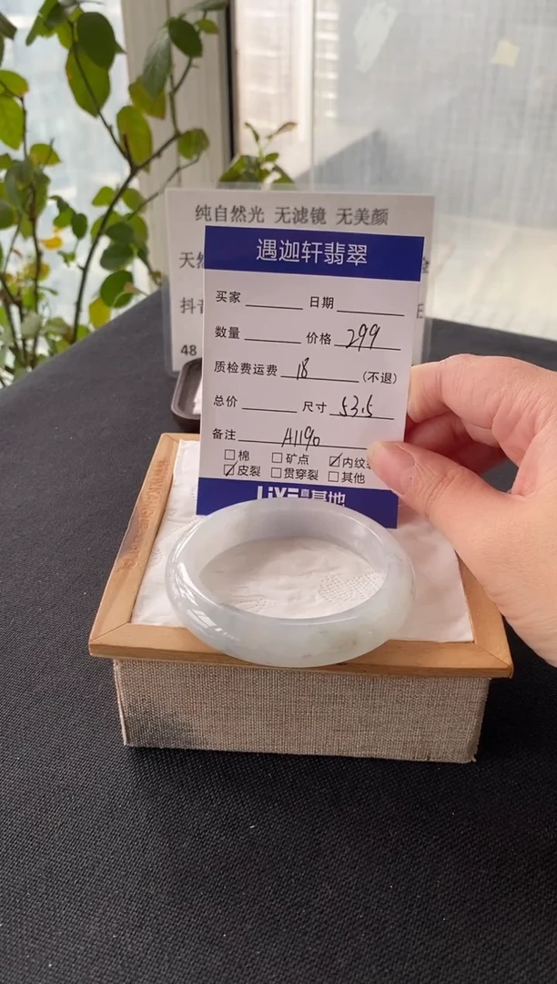 未镶嵌手镯翡翠53.5圈口 A1190编码