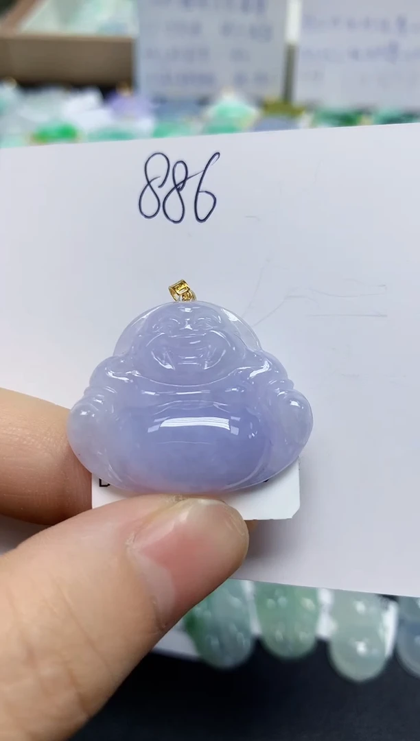 翡翠18K金镶嵌颈饰天然缅甸翡翠A货