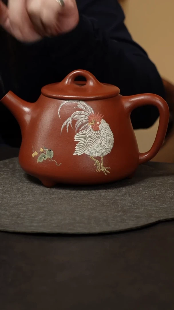 茶壶紫砂瓜*朱泥大红袍紫砂壶