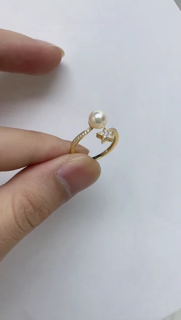 银S925镶嵌戒指海水珍珠