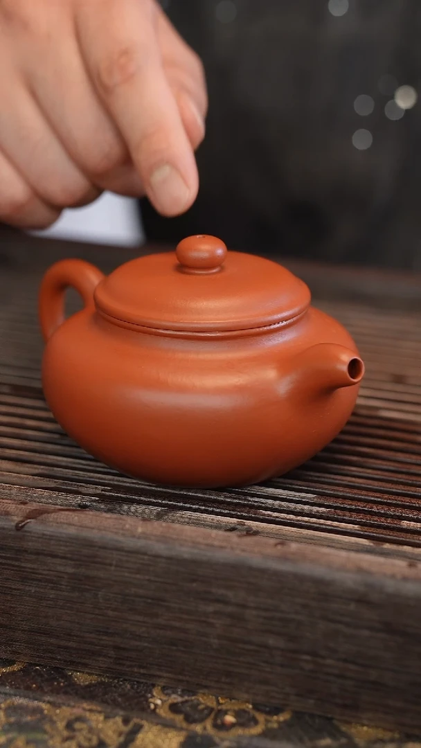 茶壶紫砂仿古 朱泥 半手工 300cc
