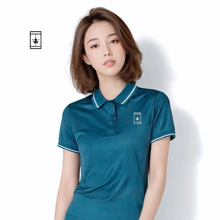 网球速干T恤军绿女款