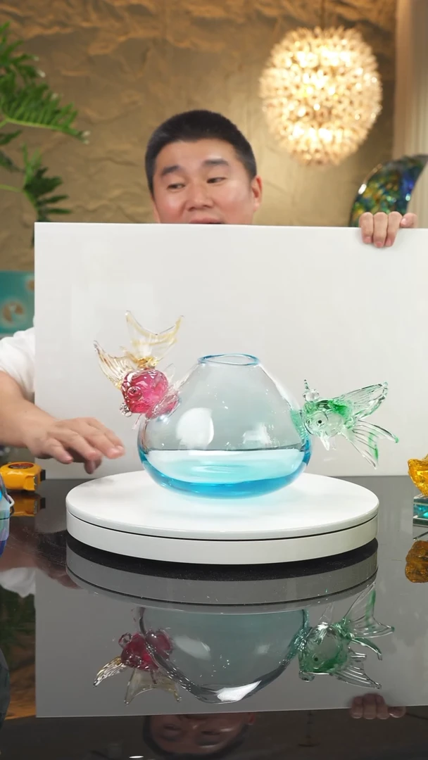 【闪购商品】摆件设计款金鱼花瓶摆件小号