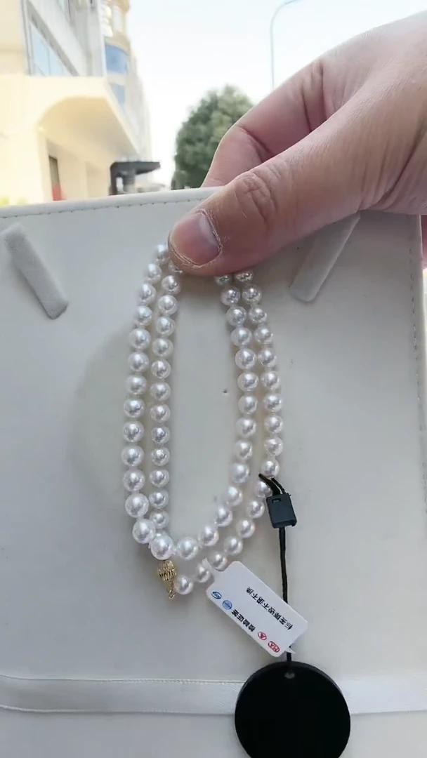【闪购商品】淡水珍珠项链14K金镶嵌6-7mm