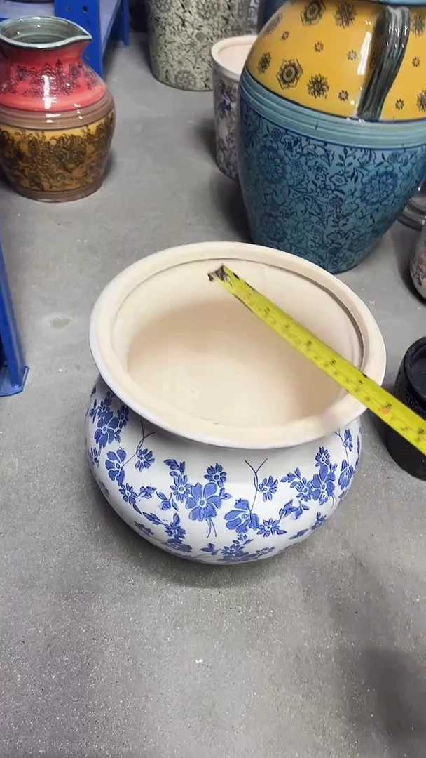 【闪购商品】陶瓷陶瓷花盆高25cm内口20.3cm