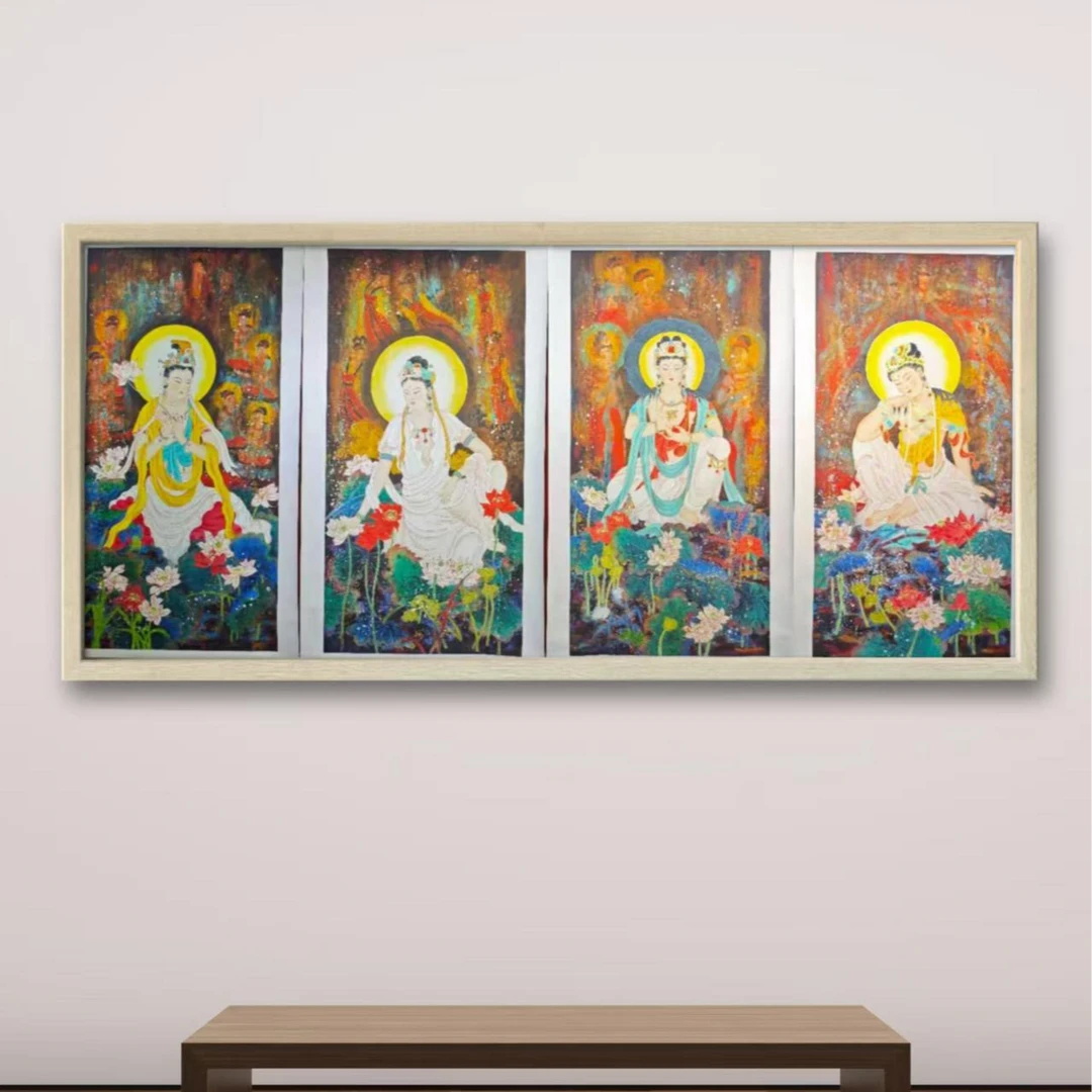 刘志扬国画作品《敦煌重彩造像》