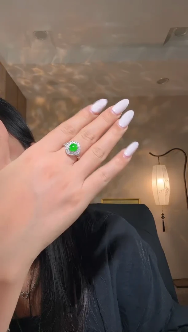 未镶嵌戒指翡翠蛋面戒指