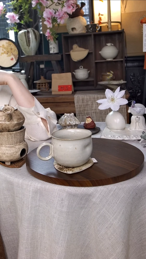 陶瓷@@夏语杯垫+白沙福袋杯ZH000036