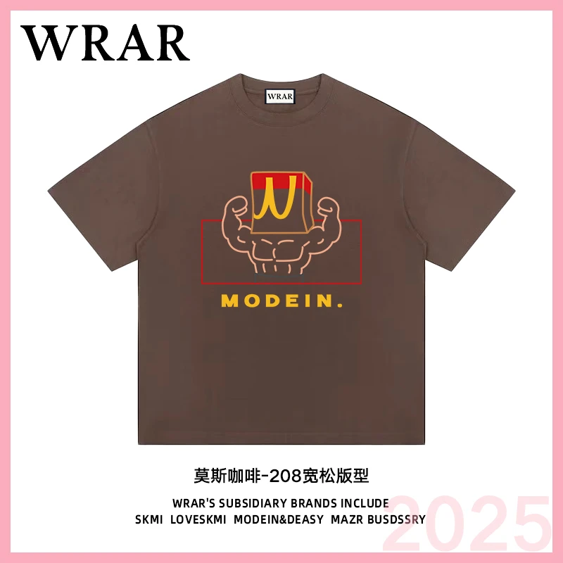 【大力士】新品时尚透气宽松T恤印花休闲卡通百搭圆领1