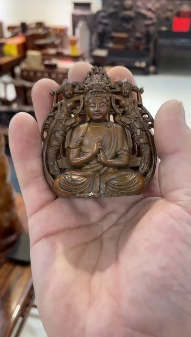 【闪购商品】木黄杨观音摆件啊啊