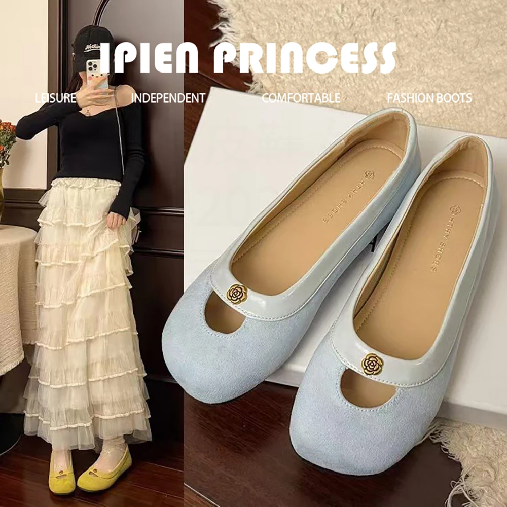 平底复古风透气镂空女式玛丽珍鞋2025夏季新款法式温柔浅口单鞋女